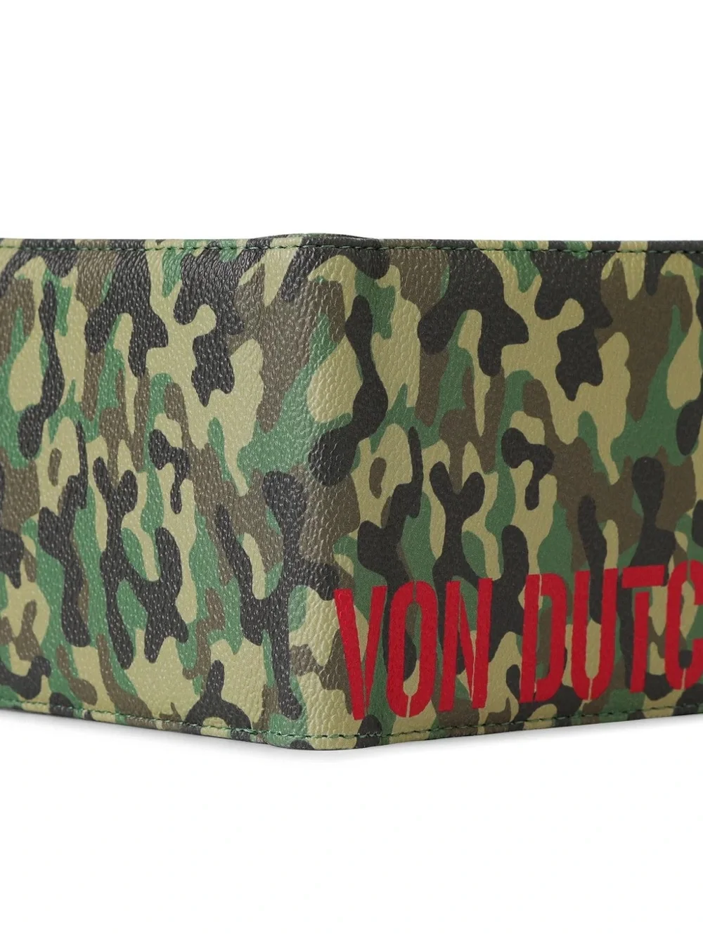 Von Dutch Camo Overprint Vegan Leather Bi Fold Wallet